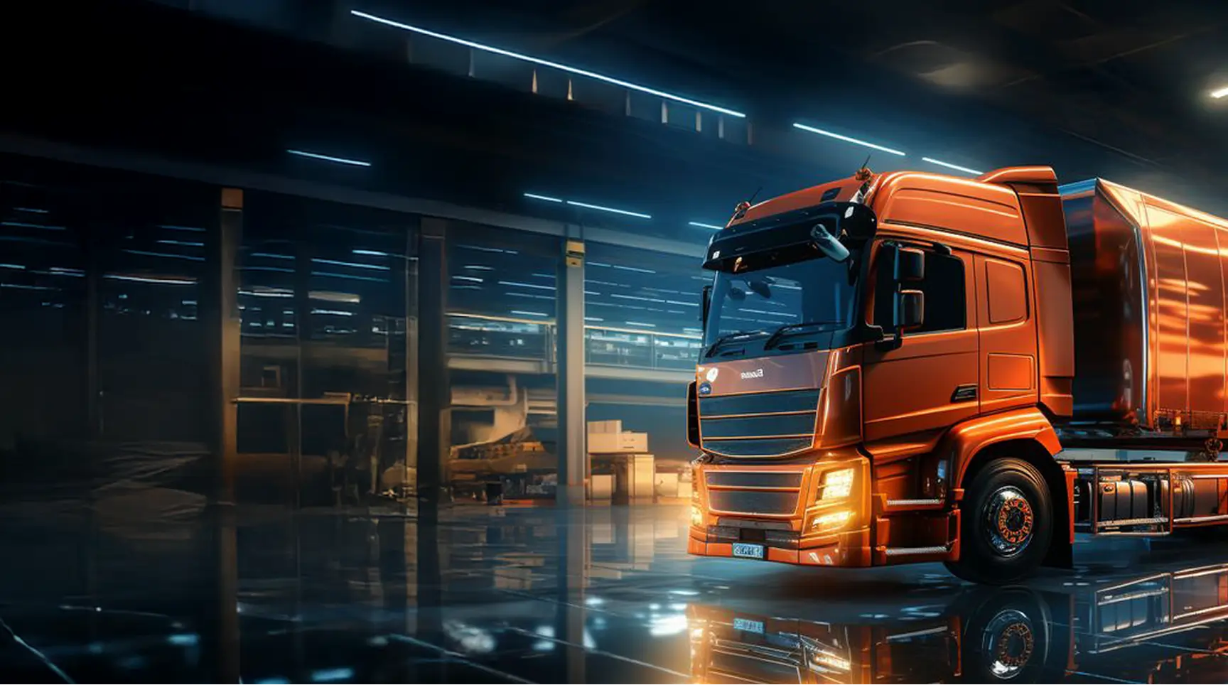 Freight trucks and logistics operations managed through TruKKer shipper platform